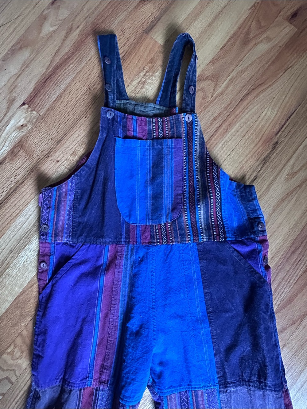 Rising International Blue & Purple Patchwork Overalls - Picture 2 of 5
